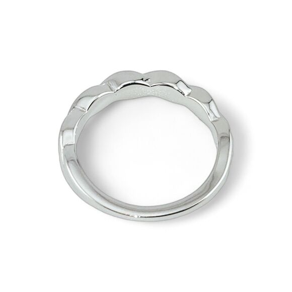 Sterling Silver 925 Braided Clear CZ Ring - Picture 3 of 5